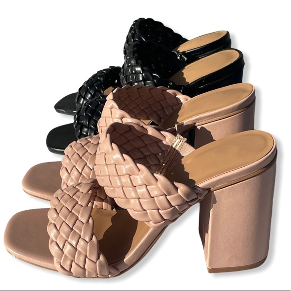 Blush Braided Woven Chunky Heel - Picture 5 of 8